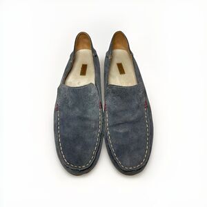 OluKai Women's Nohea‎ Suede Leather Loafer Slip On Shoes Gray Flat SIZE 10